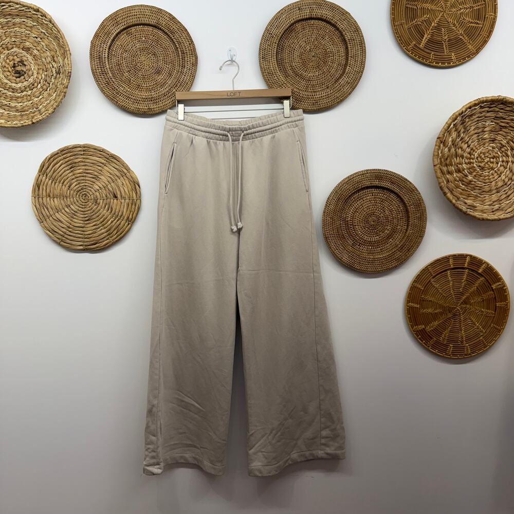 Zara Neutral Wide Leg Sweats Sweat Pants XL